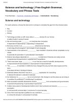 Science and technology   free english grammar, vocabulary and phrase tests 