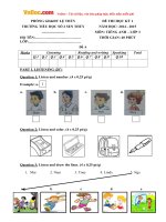 de thi hoc ky 1 mon tieng anh lop 3 truong tieu hoc so 2 sen thuy quang binh nam hoc 2014 2015 