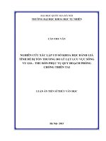 Nghiên cứu xác lập cơ sở khoa học đánh giá tính dễ bị tổn thương do lũ lụt lưu vực sông vu gia   thu bồn phục vụ quy hoạch phòng chống thiên tai 