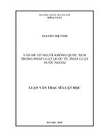 Vấn đề về người không quốc tịch trong pháp luật quốc tế, pháp luật nước ngoài 