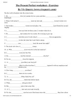 The present perfect worksheet   exercises 