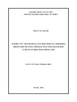 Nghiên cứu thành phần loài mối (insecta isoptera) trong một số công trình di tích tỉnh thanh hóa và đề xuất biện pháp phòng trừ 