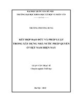Kết hợp đạo đức và pháp luật trong xây dựng nhà nước pháp quyền ở việt nam hiện nay 