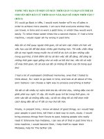 TOPIC nếu bạn có một cỗ máy THỜI GIAN và bạn có THỂ DI CHUYỂN đến bất cứ THỜI GIAN nà1 