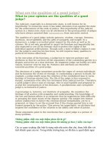 What are the qualities of a good judge 