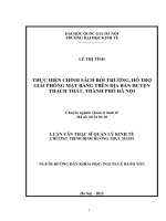 Thực hiện chính sách bồi thường, hỗ trợ giải phóng mặt bằng trên địa bàn huyện thạch thất, thành phố hà nội 