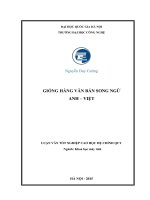 Gióng hàng văn bản song ngữ anh  việt luận văn ths  công nghệ thông tin 