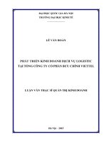 Phát triển kinh doanh dịch vụ logistics tại tổng công ty cổ phần bưu chính viettel 