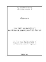 Phát triển nguồn nhân lực tại các doanh nghiệp nhỏ và vừa ở hà nội 