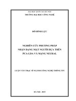 Nghiên cứu phương pháp nhận dạng mặt người dựa trên PCA   LDA và mạng neural 