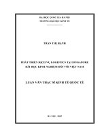 Phát triển dịch vụ logistics tại singapore bài học kinh nghiệm đối với việt nam 