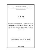 Phân tích mối liên hệ giữa bảo tồn văn hóa và bảo tồn đất ngập nước trường hợp thực tế đối với vùng đất ngập nước thuộc vùng của sông hồng 