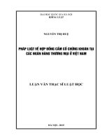 Pháp luật về hợp đồng cầm cố chứng khoán tại các ngân hang thương mại ở việt nam 