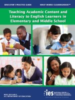 Teaching academic content and literacy to english learners in elementary and middle school 