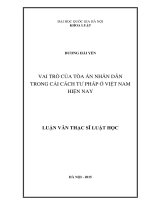 Vai trò của tòa án nhân dân trong cải cách tư pháp ở việt nam hiện nay 