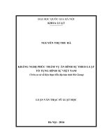 Kháng nghị phúc thẩm vụ án hình sự theo luật tố tụng hình sự việt nam (trên cơ sở số liệu thực tiễn địa bàn tỉnh hà giang) 