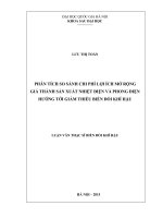 Phân tích so sánh chi phí lợi ích mở rộng giá thành sản xuất nhiệt điện và phong điện hướng tới giảm thiểu biến đổi khí hậu 