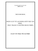 Pháp luật về lao động giúp việc gia đình   thực trạng và hướng hoàn thiện 