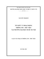 Tổ chức và hoạt động thông tin   thư viện tại trường đại học dược hà nội 