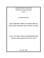 Quản trị phát triển sản phẩm thẻ tại ngân hàng thương mại cổ phần á châu 