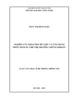 Nghiên cứu khai phá dữ liệu và ứng dụng phân tích xu thế thị trường chứng khoán 