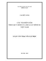 Các tội hiếp dâm theo quy định của bộ luật hình sự việt nam 