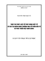 Thực thi pháp luật về phát hành giấy tờ có giá tại ngân hàng thương mại cổ phầnđầu tư và phát triển việt nam (BIDV 