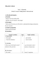 Giáo án Tiếng Anh 8 Unit 1: My friends