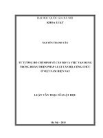 Tư tưởng hồ chí minh về cán bộ và việc vận dụng trong hoàn thiện pháp luật cán bộ, công chức ở việt nam hiện nay 