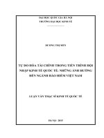 Tự do hóa tài chính trong tiến trình hội nhập quốc tế những ảnh hưởng đến ngành bảo hiểm việt nam 