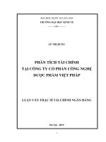 Phân tích tài chính tại công ty cổ phần công nghệ dược phẩm việt pháp 
