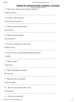 Indirect and reported speech exercises 