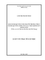 Bảo đảm quyền con người trong thực hành quyền công tố của viện kiểm sát nhân dân (trên cơ sở số liệu tại địa bàn tỉnh hà giang) 