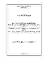 Phân hóa trách nhiệm hình sự trong các quy định của quốc triều hình luật bài học lịch sử cho hoàn thiện các quy định của bộ luật hình sự việt nam hiện hành 