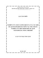 Nghiên cứu chất lượng dịch vụ của các khu du lịch suối khoáng nóng tại nha trang nghiên cứu điển hình khu du lịch suổi khoáng nóng i resort 