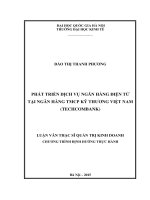 Phát triển dịch vụ ngân hàng điện tử tại ngân hàng TMCP kỹ thương việt nam (techcombank) 