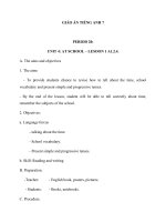 Giáo án Tiếng Anh 7 Unit 4: At school