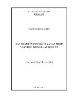 Vấn đề quyền con người và can thiệp nhân đạo trong luật quốc tế 