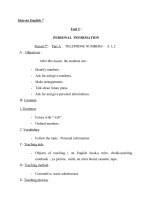 Giáo án Tiếng Anh 7 Unit 2: Personal imformation