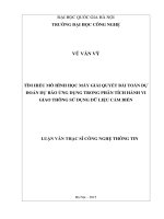 Tìm hiểu mô hình học máy giải quyết bài toán dự đoán dự báo ứng dụng trong phân tích hành vi giao thông sử dụng dữ liệu cảm biến 