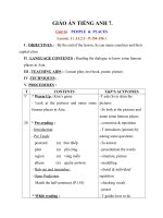 Giáo án Tiếng Anh 7 unit 16: People and places