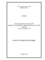 Bảo vệ quyền con người trong luật hình sự theo pháp luật nước ngoài và luật quốc tế 