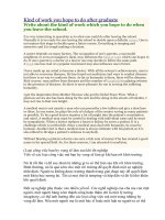 Kind of work you hope to do after graduate 