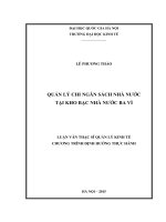 Quản lý chi ngân sách nhà nước tại kho bạc nhà nước ba vì 
