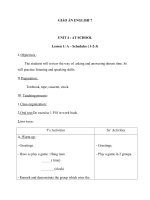 Giáo án Tiếng Anh 7 Unit 4: At school