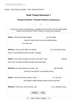 ENGLISH PAGE   verb tense exercise 7 