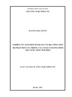 Nghiên cứu giải pháp đánh giá cán bộ, công chức bộ phận một cửa trong các cơ quan nhà nước tỉnh vĩnh phúc 