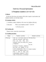 Giáo án Tiếng Anh 7 Unit 2: Personal imformation