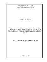 Kỹ thuật phân tích chương trình tĩnh cho bài toán phân tích hình dạng bộ nhớ heap 