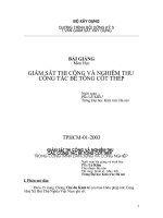 Bài giảng giám sát thi công nghiệm thu BTCT